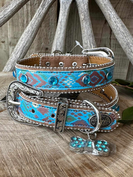 Collar - Pure Western BLUE CHLOE Dog Collar