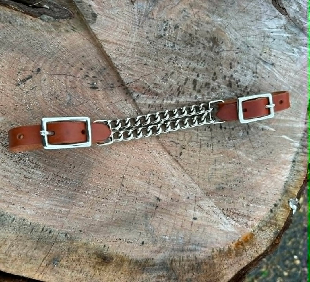 Curb Strap - Leather and Chain Style Curb Strap