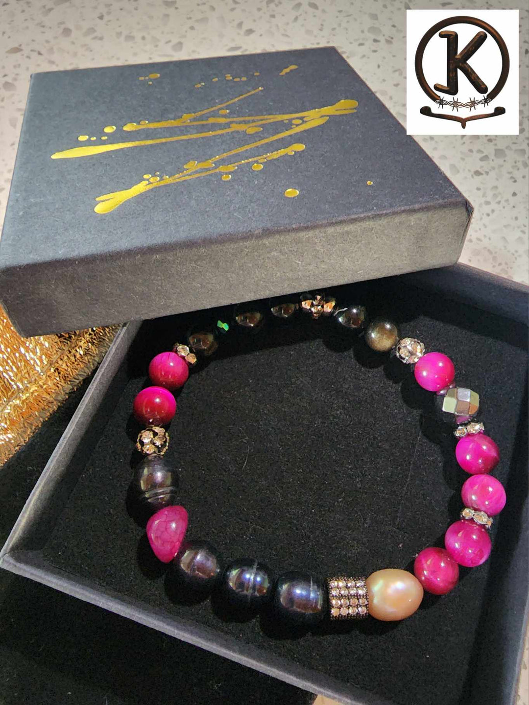Jewellery - Genuine Semi Precious Gemstone & Freshwater Pearl Bracelet