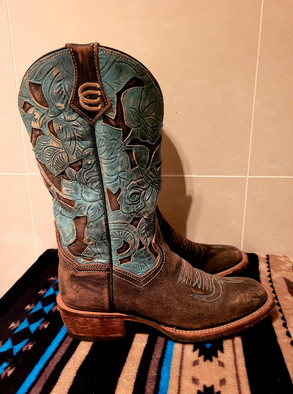 Pre Owned - Dan Post Certified Cowgirl Garden Pary Boots Size 7