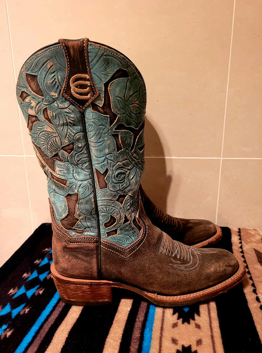Pre Owned - Dan Post Certified Cowgirl Garden Pary Boots Size 7