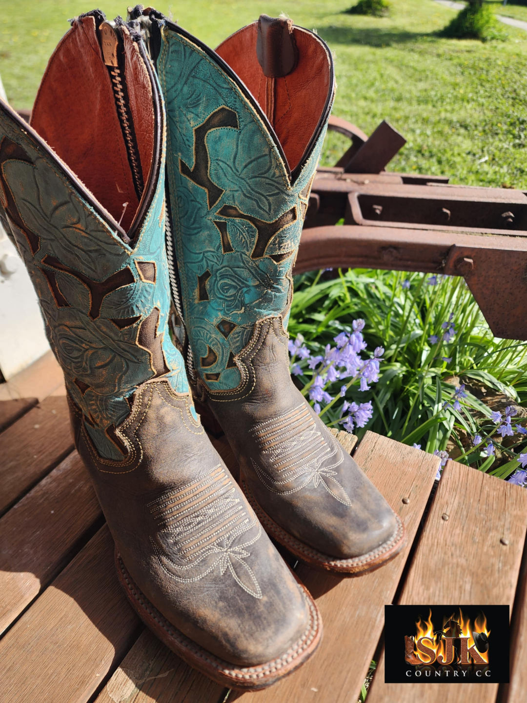 Pre Owned - Dan Post Certified Cowgirl Garden Pary Boots Size 7