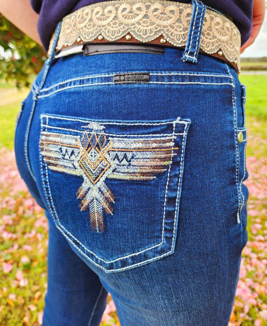 Outback Delta Mid Rise Stretchy Jeans Size 8