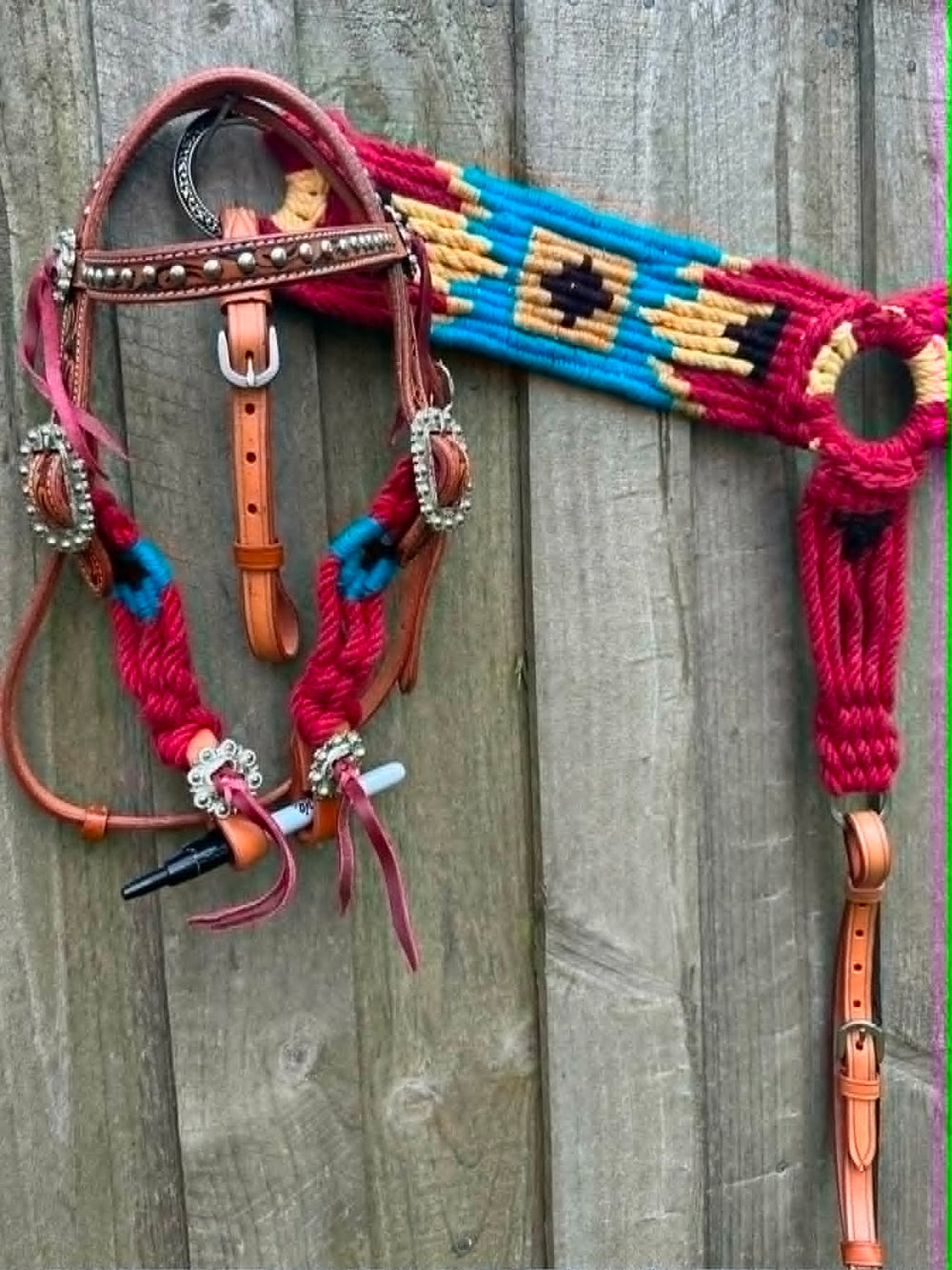 Western Tack Set - PONY Mohair Browband Bridle and Matching Breastplate