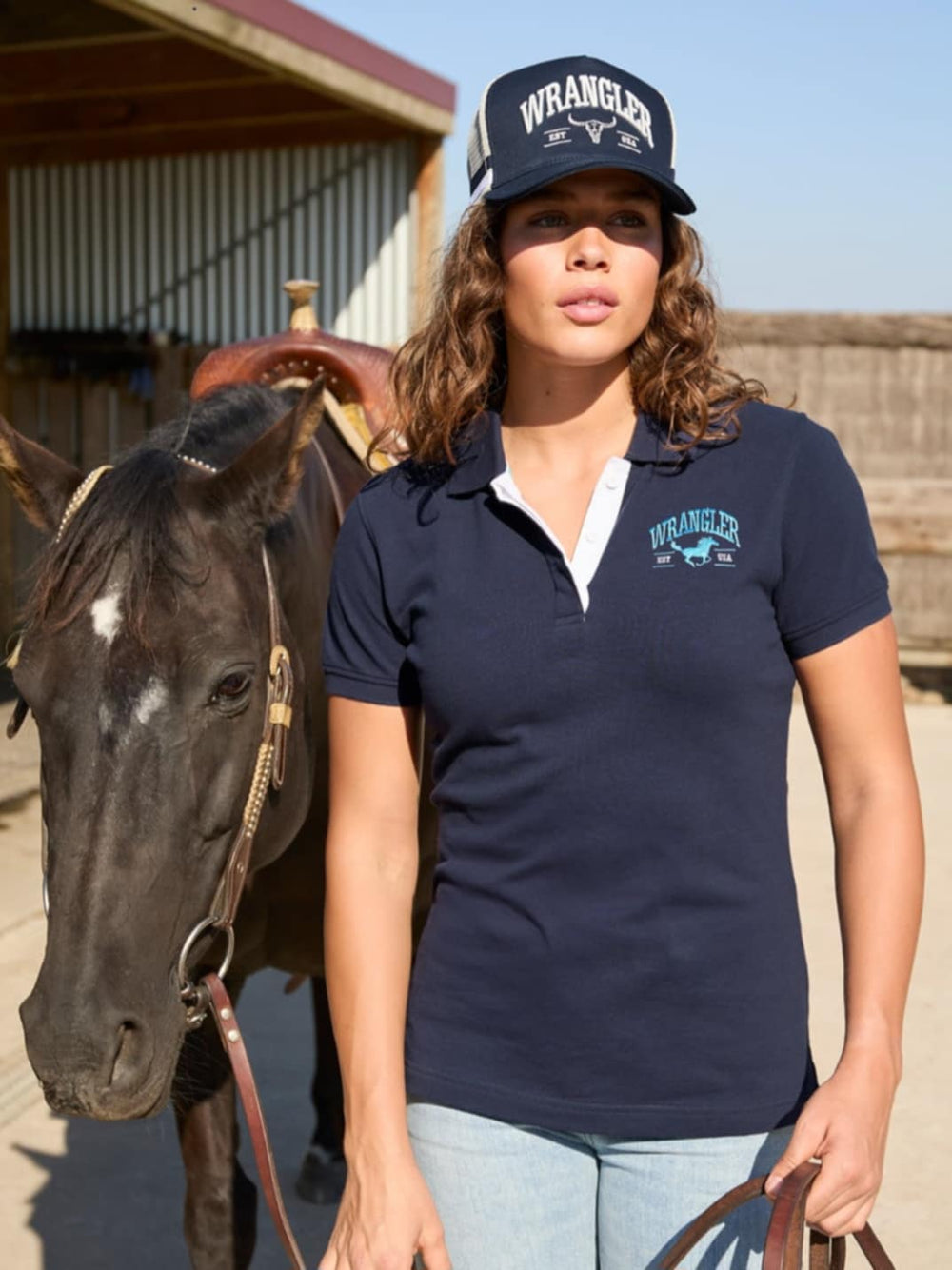 Wrangler Eliza Polo Top Navy