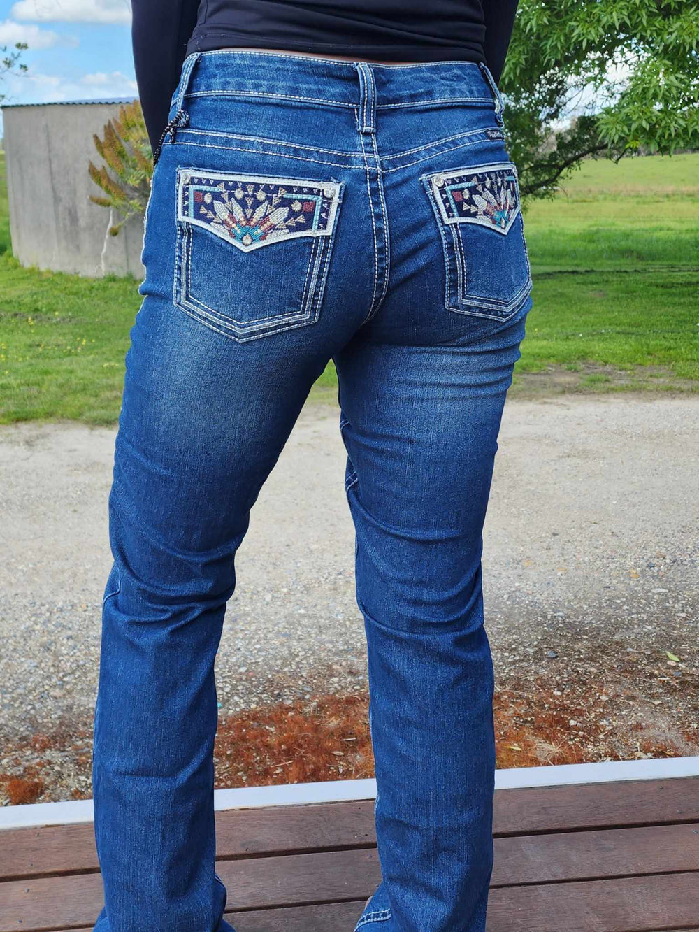 Pure Western Relaxed Rider Emmaline Bootcut 36" Leg Jeans Size 8,  18