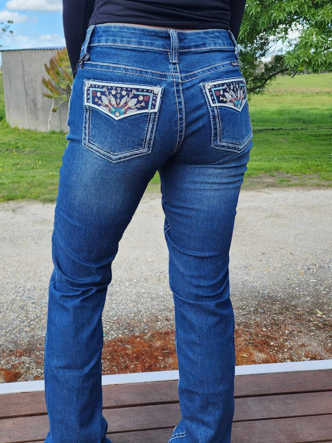 Pure Western Relaxed Rider Emmaline Bootcut 36" Leg Jeans Size 8,  18