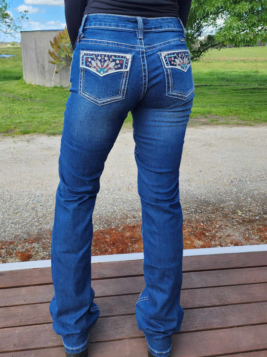 Pure Western Relaxed Rider Emmaline Bootcut 36" Leg Jeans Size 8,  18