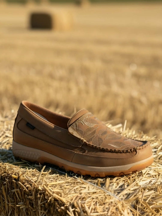 Twisted x Cell Stretch Casual Leather Driving Mocs Western