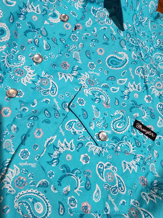 Wrangler Gabby Western Arena Shirt Aqua