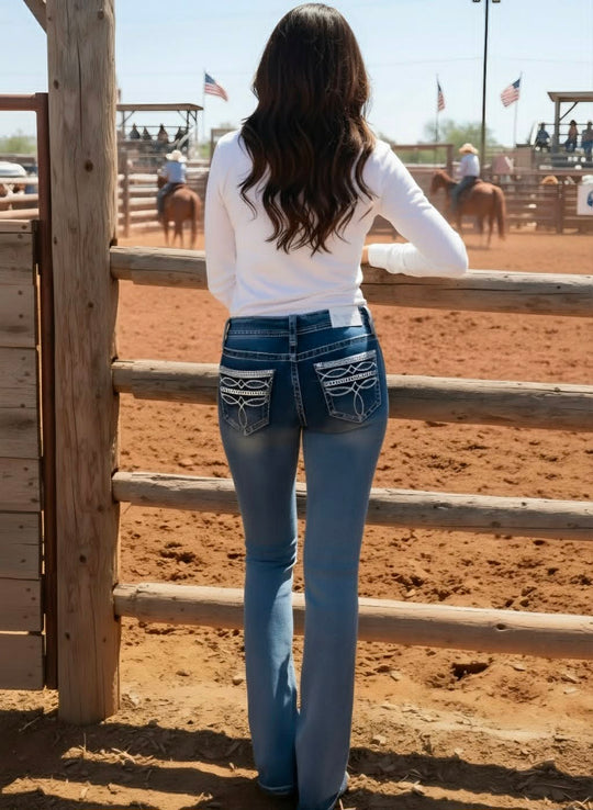 Grace in LA Easy Fit Western  Pocket  Jeans