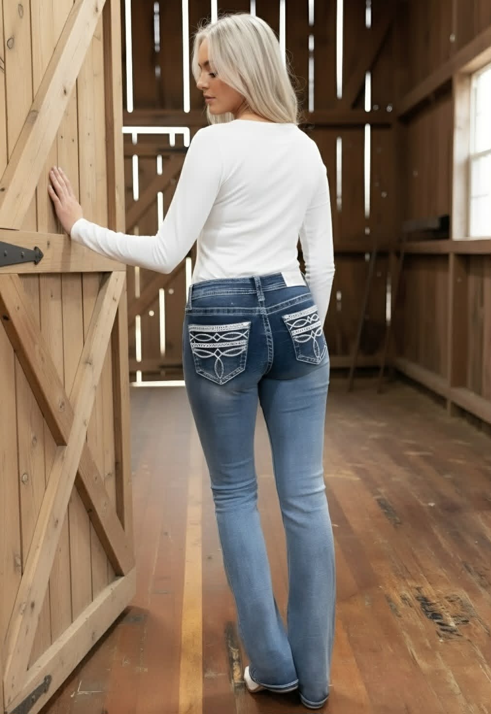 Grace in LA Easy Fit Western  Pocket  Jeans