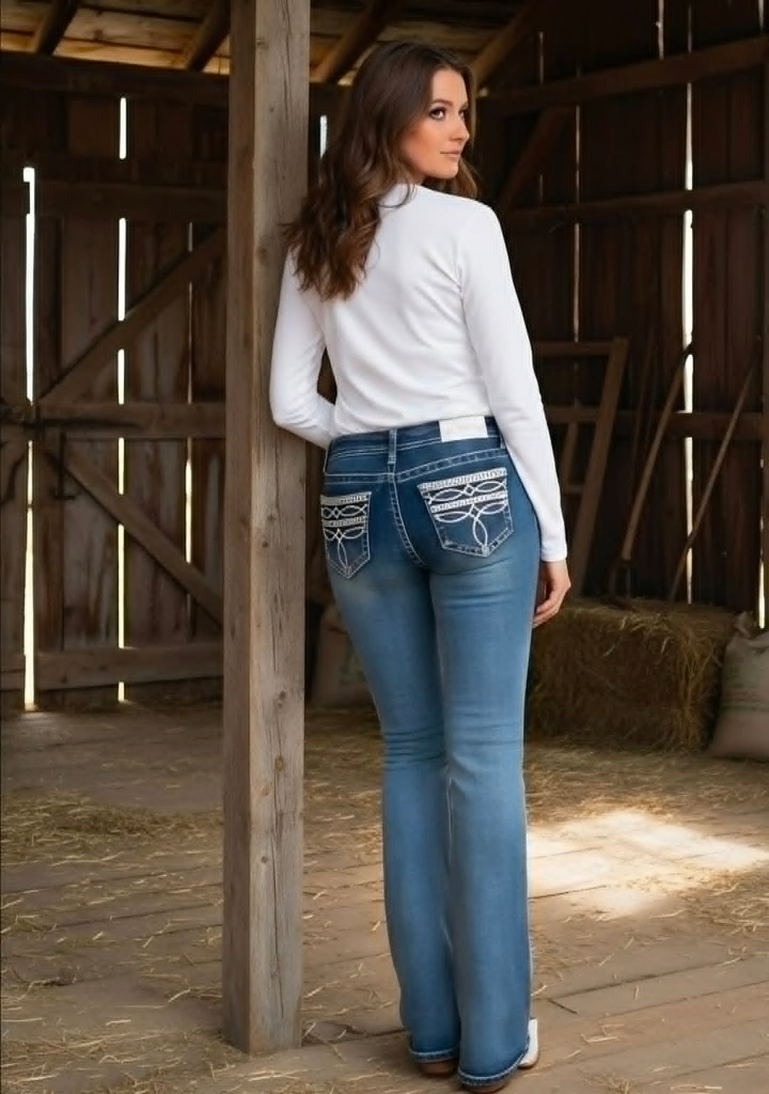 Grace in LA Easy Fit Western  Pocket  Jeans