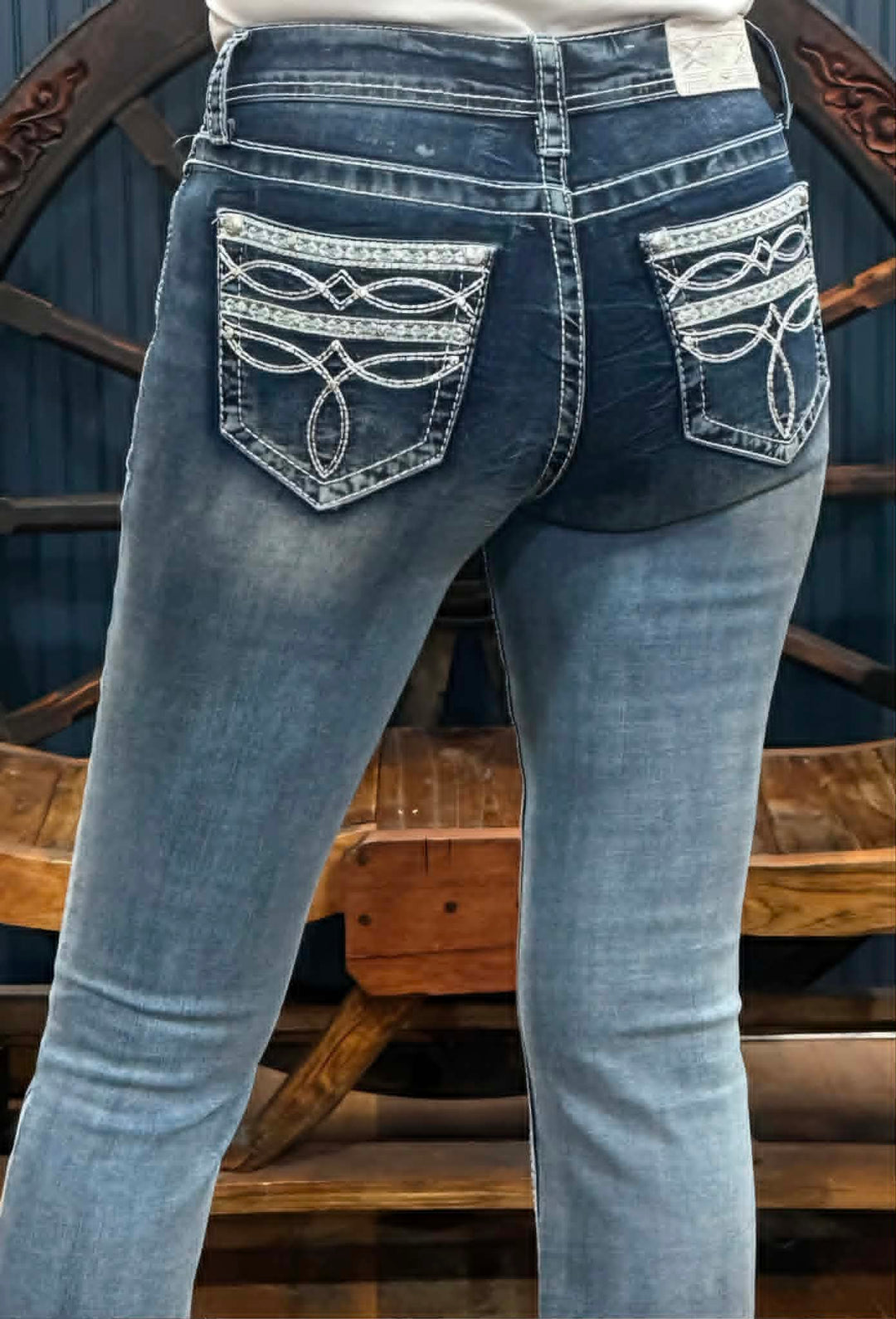 Grace in LA Easy Fit Western  Pocket  Jeans