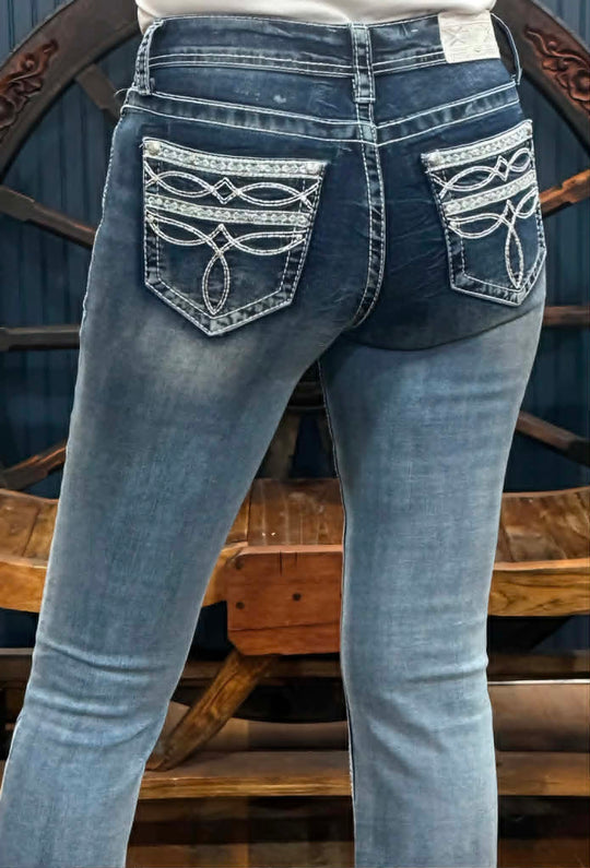 Grace in LA Easy Fit Western  Pocket  Jeans