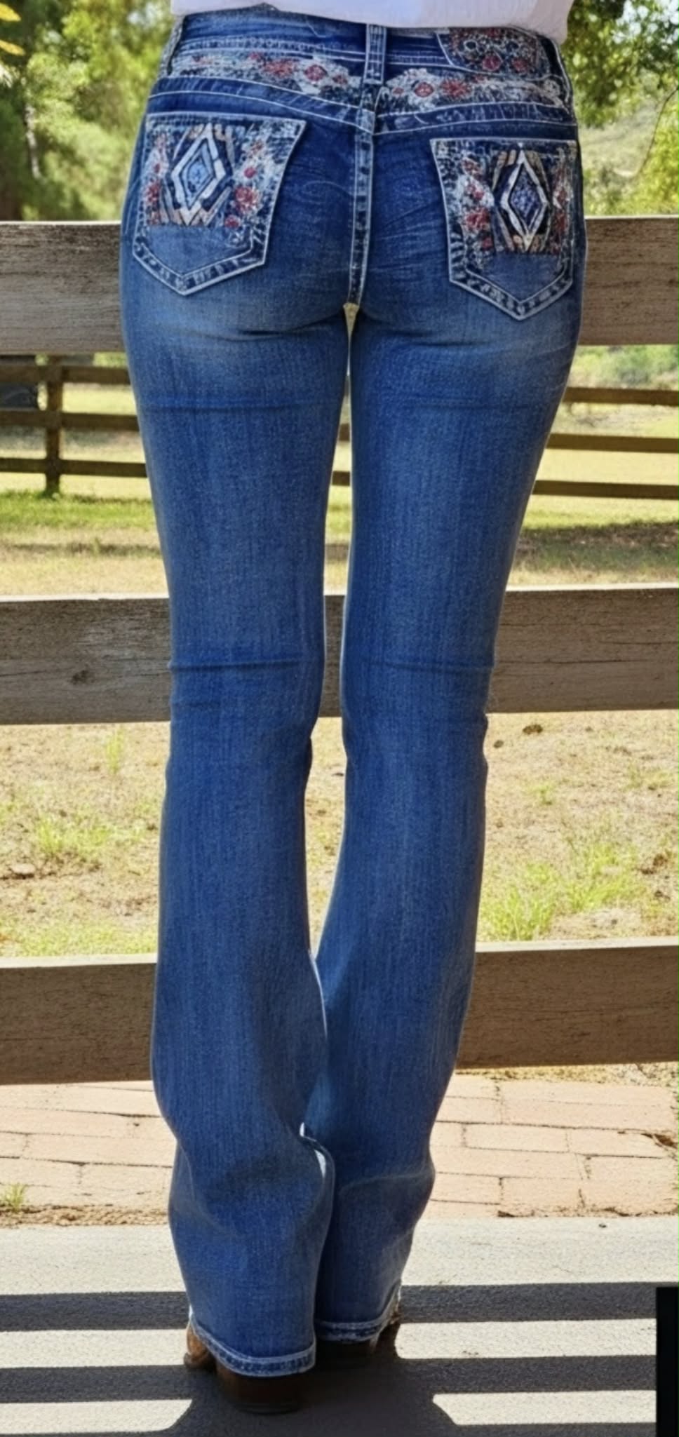 Grace in LA Easy Fit Western Yoke & Pocket  Jeans