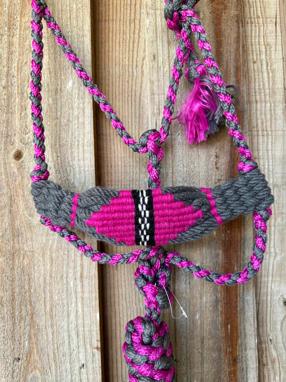 Halter - Mule Tape Cowgirl Halter Pink Mohair Style Bronc Nose