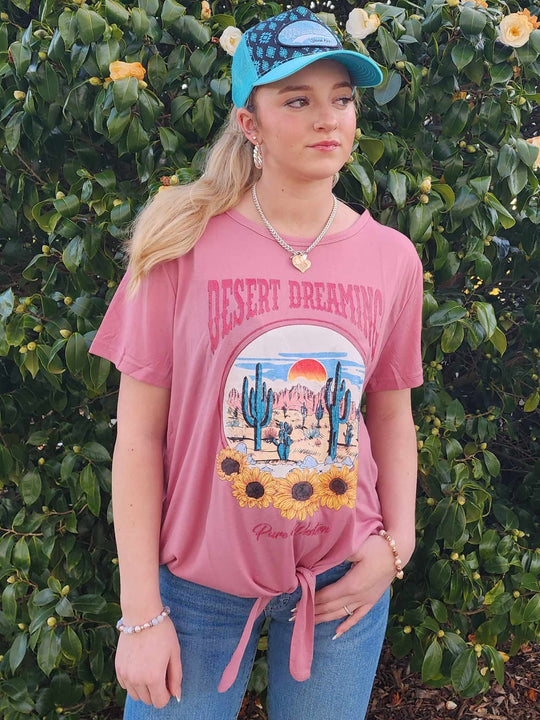 Pure Western Harper Tie Front Tee Top