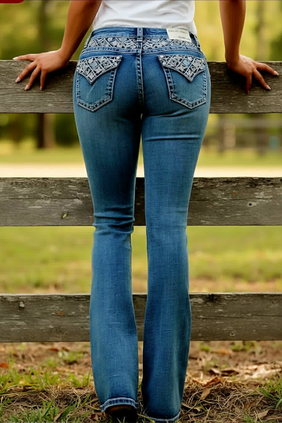 Grace in LA Easy Fit Western Yoke & Pocket  Jeans