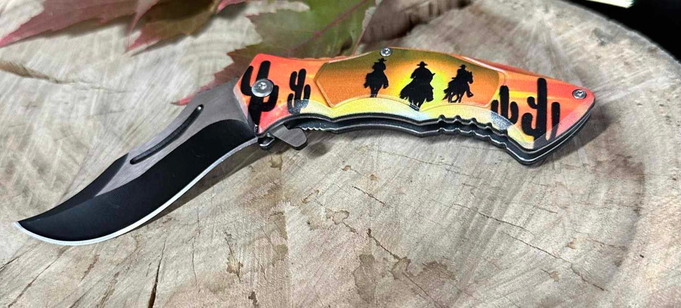 Knive - Cowboy Horse Sunset Pocket Knife