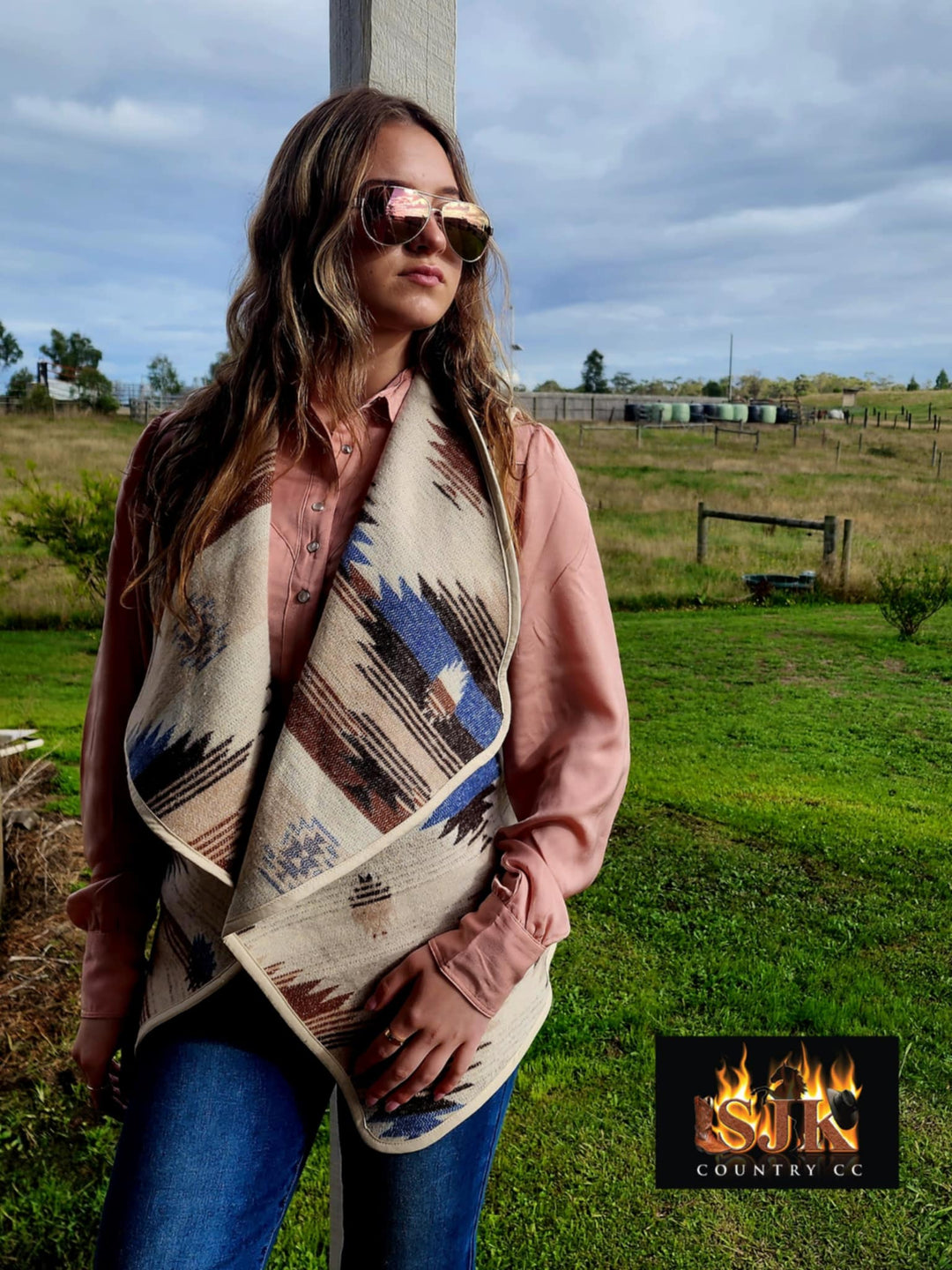Pure Western Ladies Keegan Aztec print Vest