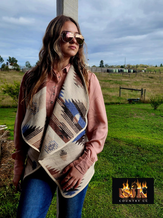 Pure Western Ladies Keegan Aztec print Vest