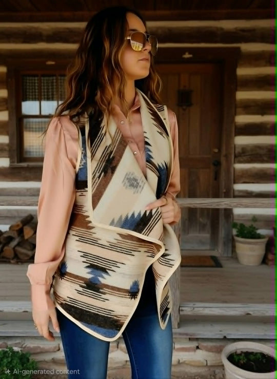 Pure Western Ladies Keegan Aztec print Vest