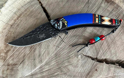 Knive - Native American Indian Print Pocket Knife