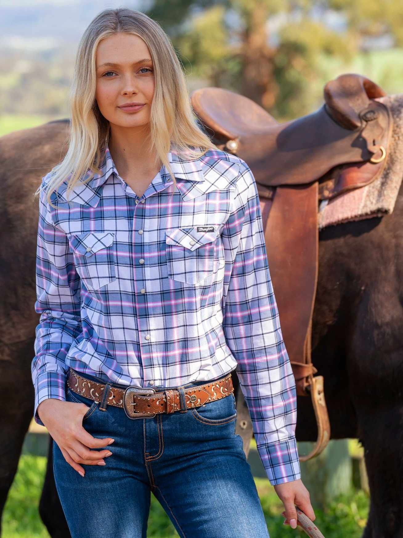 Wrangler Western Ladies Lucy Shirt 100% Cotton