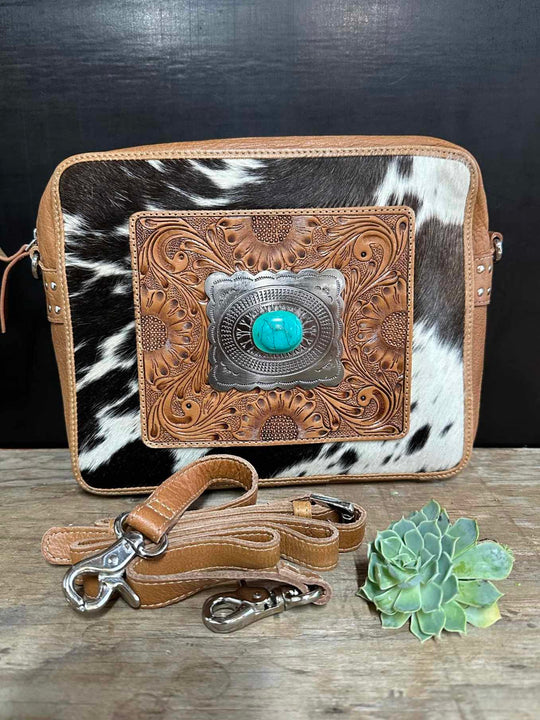 Western Hide & Leather Buckle Crossbody