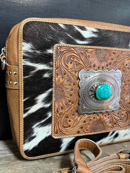 Western Hide & Leather Buckle Crossbody