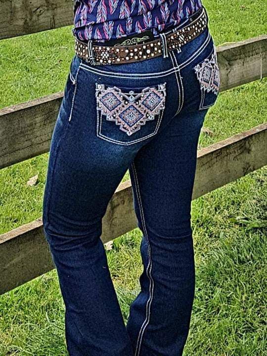 Pure Western Macey Mid Rise Bootcut 34" Leg Jeans Size 14
