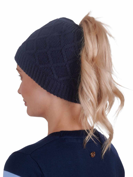 Thomas Cook Marcia Navy Pony Tail Beanie