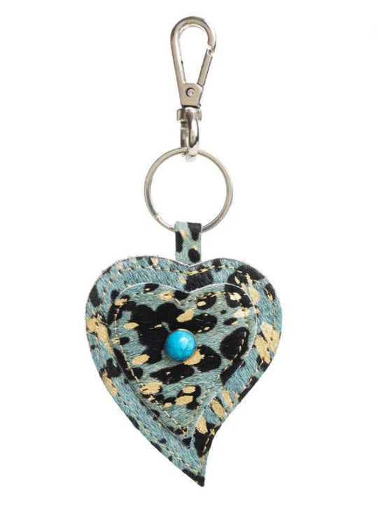 Key Ring - Genuine Hide Heart Key Fob/ Bag Charm