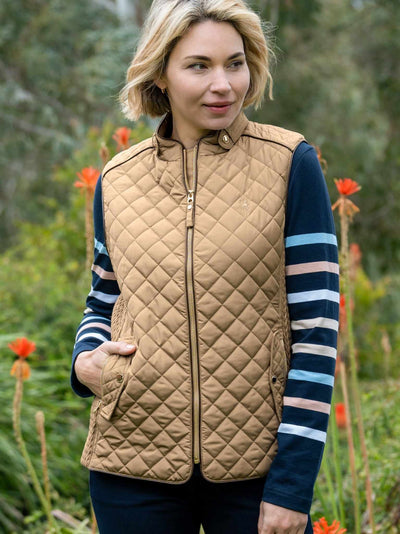 Thomas Cook Mia Tan Quilted Vest