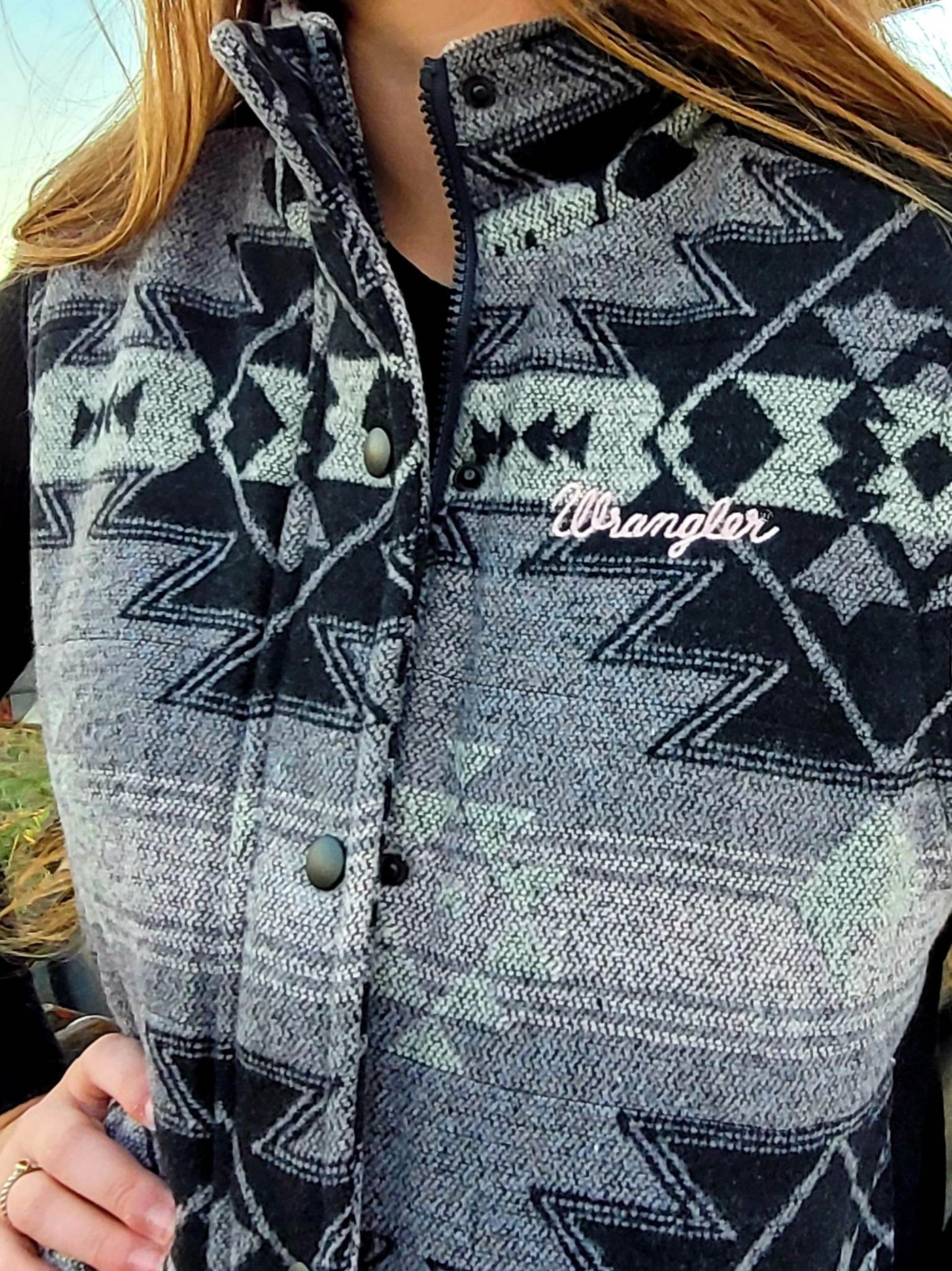 Wrangler Millie Warm Wool Blend Aztec Vest Size Large (14)