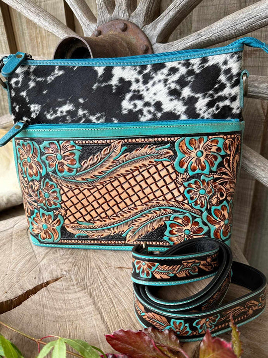 Western Hide & Genuine Tooled Leather Crossbody