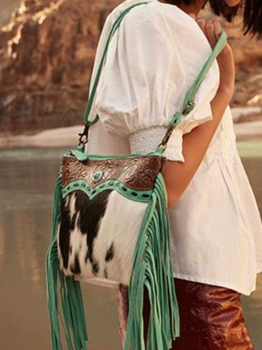 Western Hide Recycled Canvas Crossbody Handbag