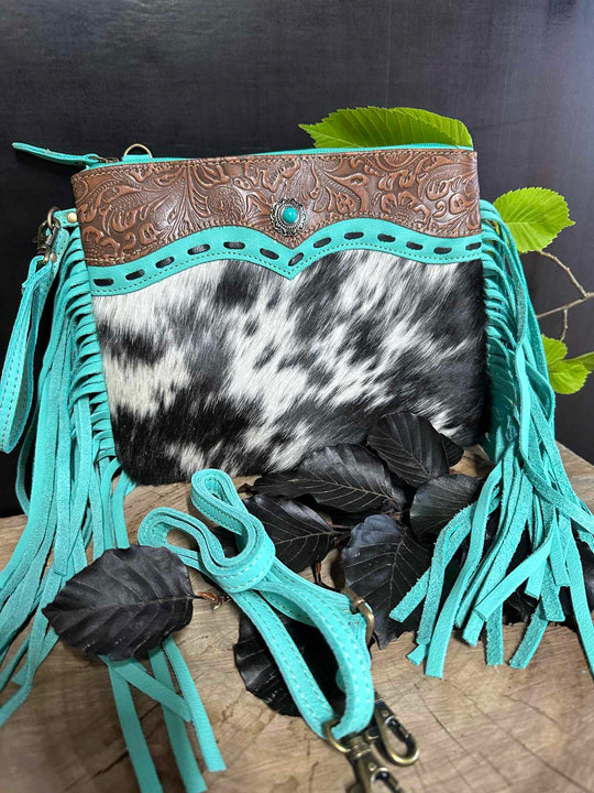 Western Hide Recycled Canvas Crossbody Handbag