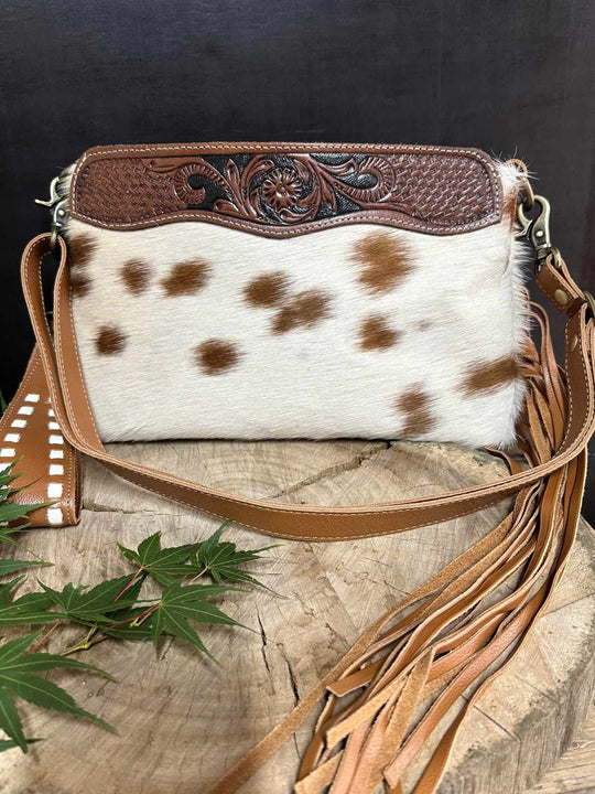 Western Hide & Genuine Tooled Leather  Crossbody