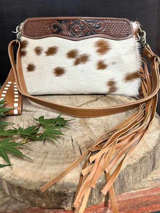 Western Hide & Genuine Tooled Leather  Crossbody