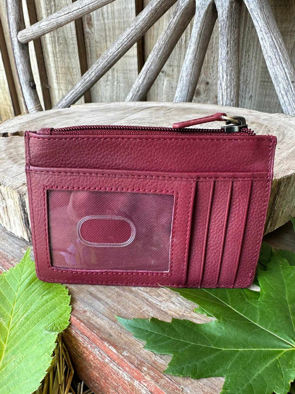Western Longhorn Leather Card Holder  wallet