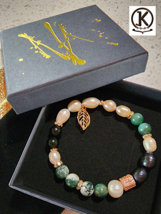 Jewellery - Genuine Semi Precious Gemstone & Freshwater Pearl Bracelet