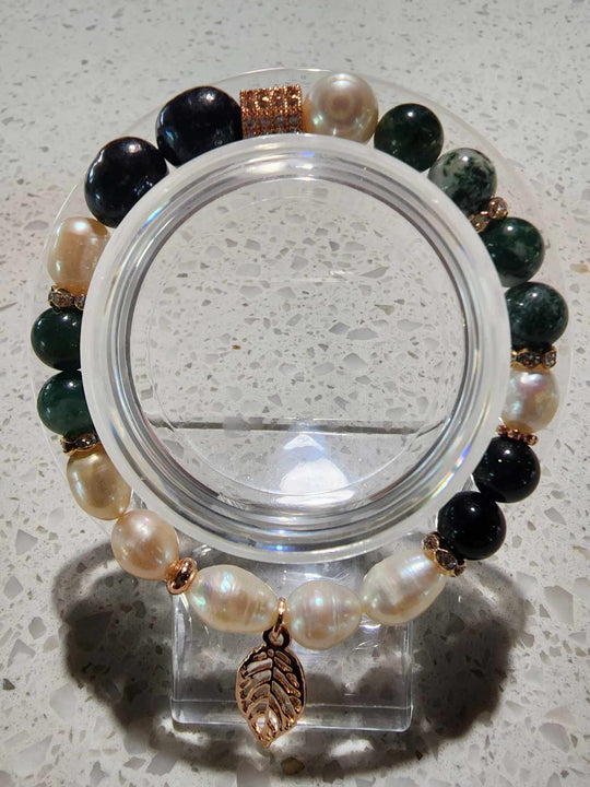 Jewellery - Genuine Semi Precious Gemstone & Freshwater Pearl Bracelet