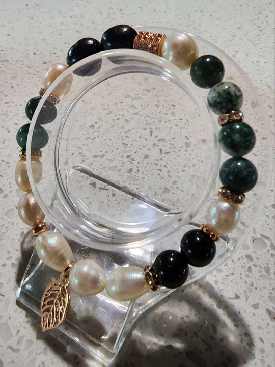Jewellery - Genuine Semi Precious Gemstone & Freshwater Pearl Bracelet
