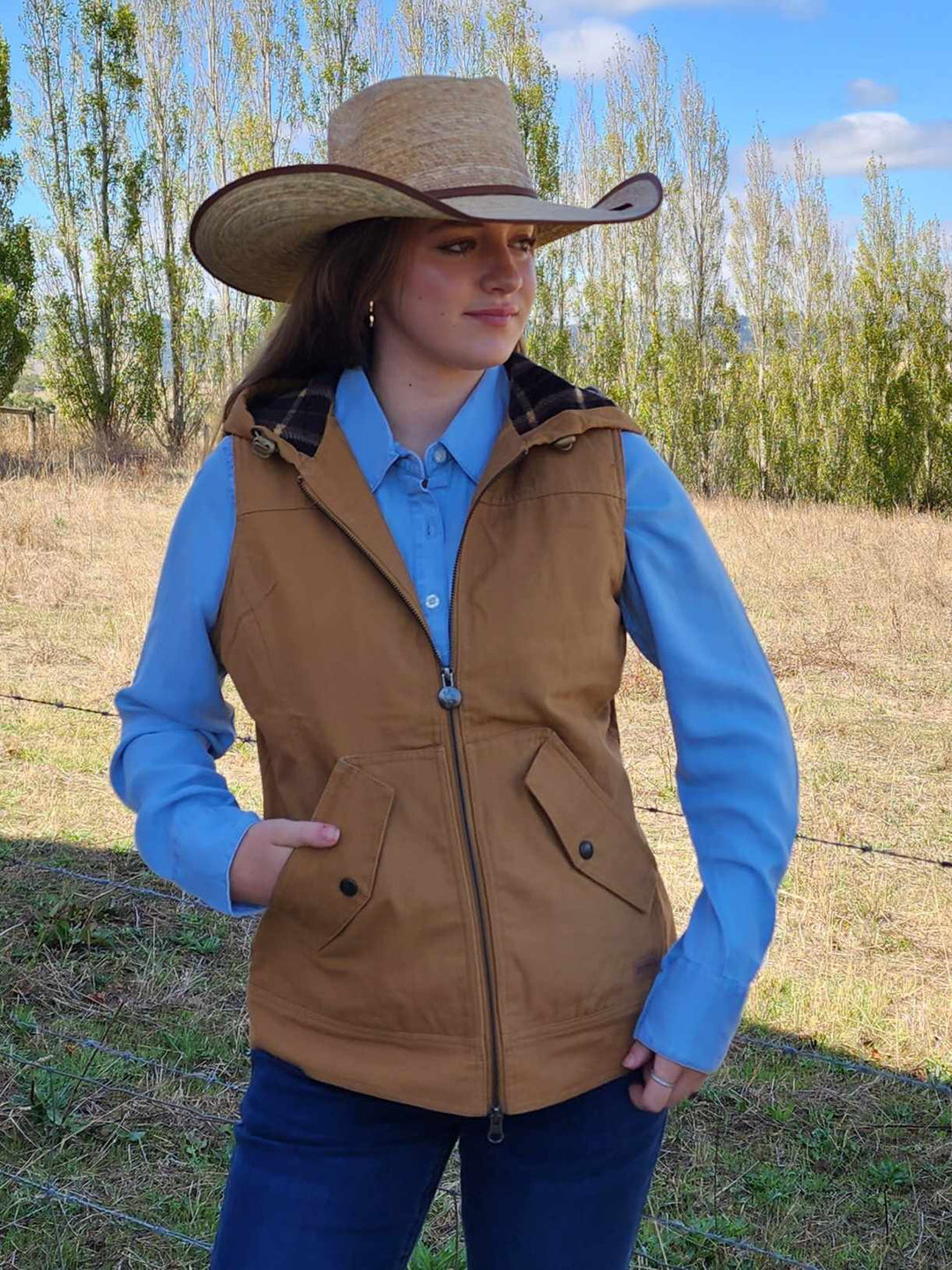 Outback Trading  Heidi Canvas Vest TAN