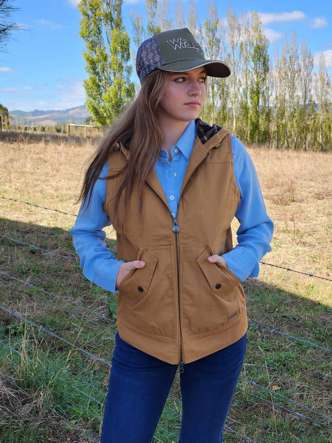 Outback Trading  Heidi Canvas Vest TAN