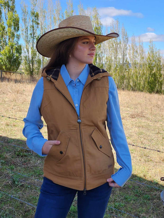 Outback Trading  Heidi Canvas Vest TAN