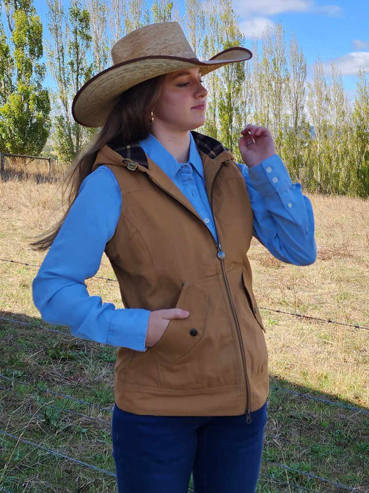 Outback Trading  Heidi Canvas Vest TAN