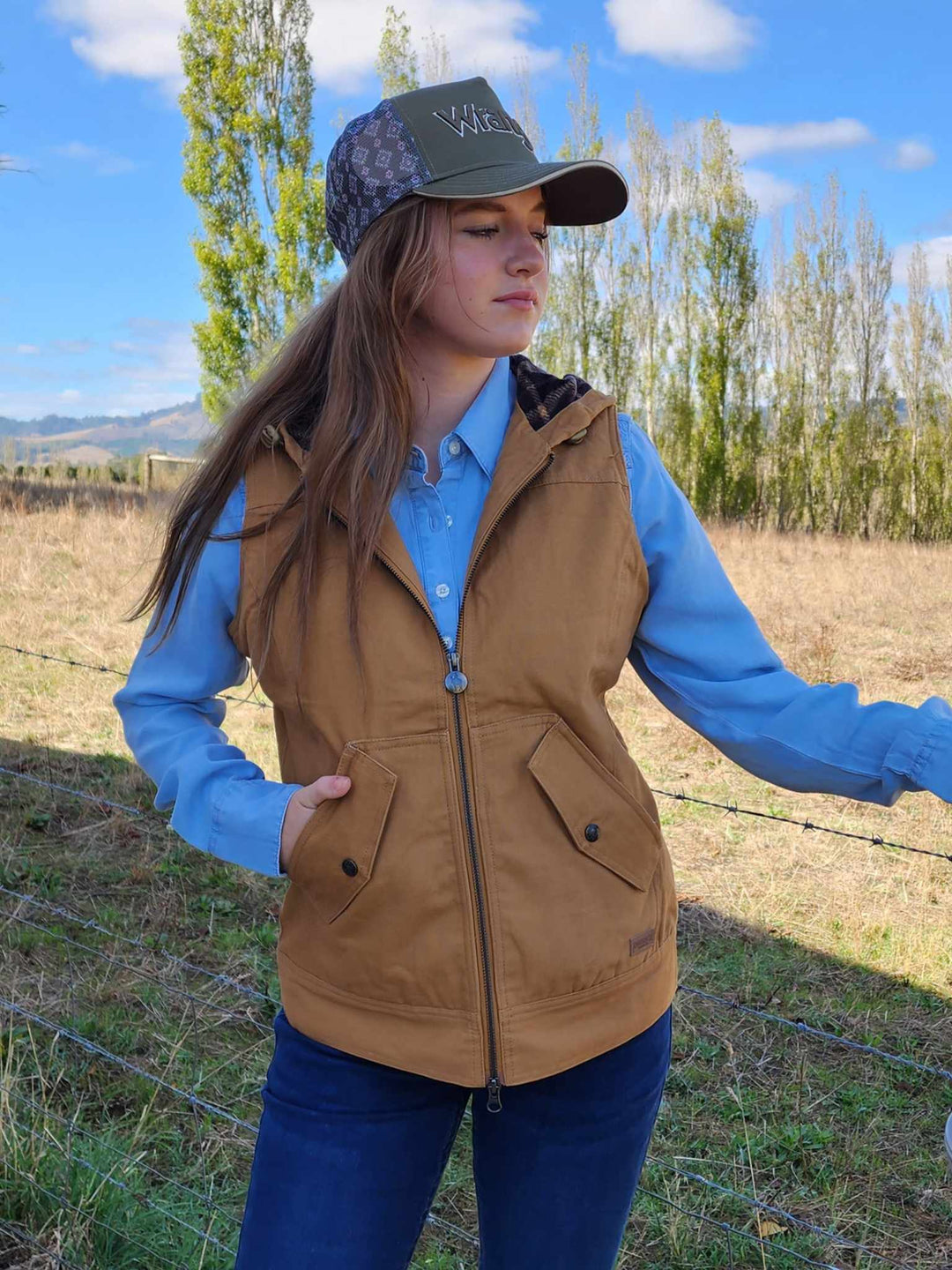 Outback Trading  Heidi Canvas Vest TAN